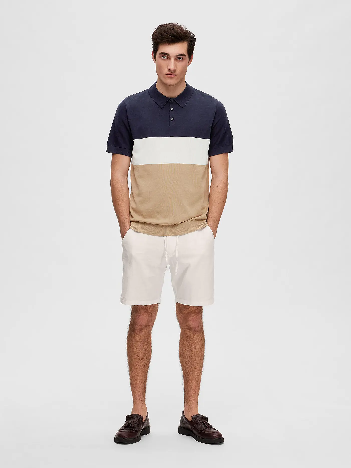 SELECTED | Strickpolo SLHMATTIS | beige